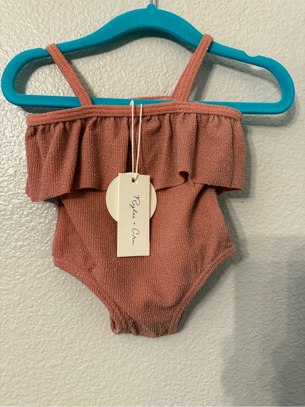 Rylee + Cru Girls' Rust Ruffle One-Piece Swimsuit